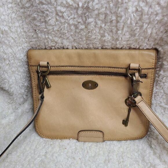 Fossil Tan Leather Saddlebag Crossbody Purse - Picture 2 of 8